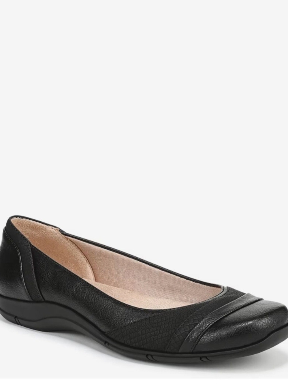 Life Stride Krlie Comfort Grip Black Women's Ballet Flat New Sz 7.5M
